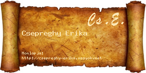Csepreghy Erika névjegykártya